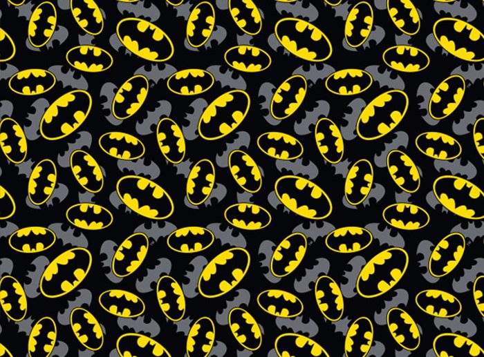 Tecido Super-Heróis DC Batman Preto & Cinza