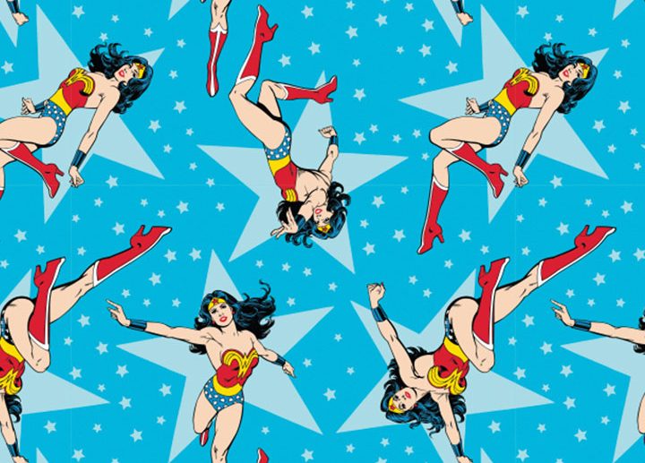 Tecido Super-Heróis DC Wonder Woman Azul