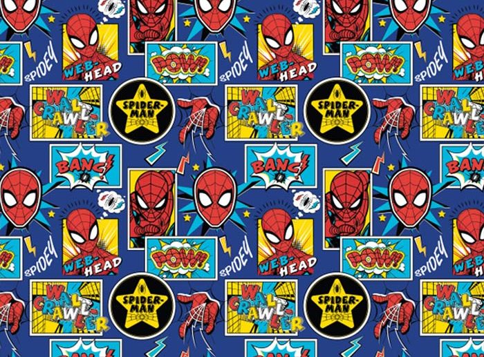 Tecido Super-Heróis Marvel Homem-Aranha Badge Azul