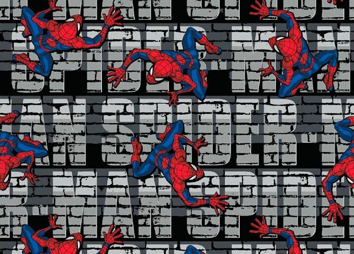 Tecido Super-Heróis Marvel Homem-Aranha Parede Cinza