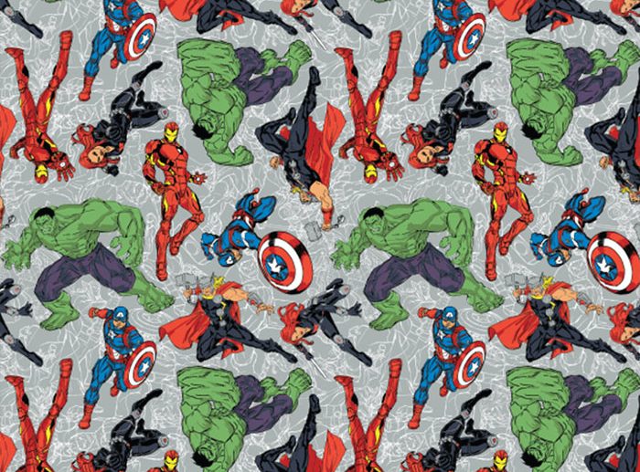 Tecido Super-Heróis Marvel Avengers Sketch Cinza