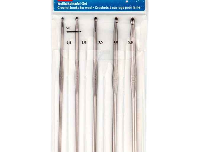 Pack Agulhas de Crochet Lã em Alumínio Prata Oxidada 2.5-5 mm | Prym