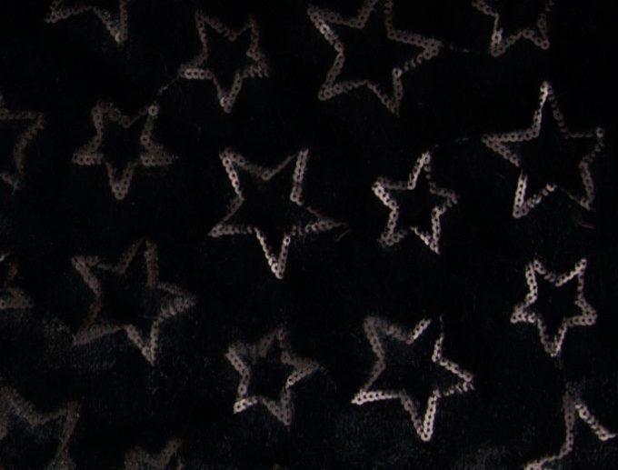 Pelinho Universe Preto com Lantejoulas Estrelas