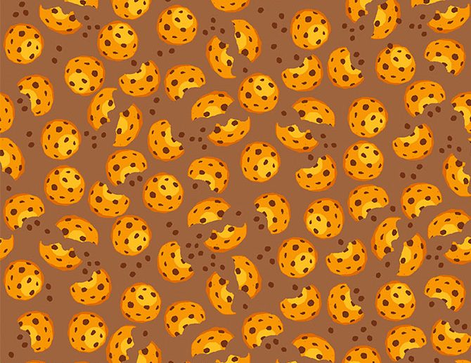 Tecido Cookies Bolachas com Pepitas Chocolate