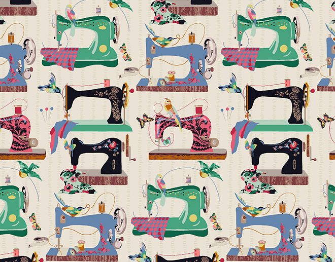 Tecido Couture Máquinas de Costura Vintage