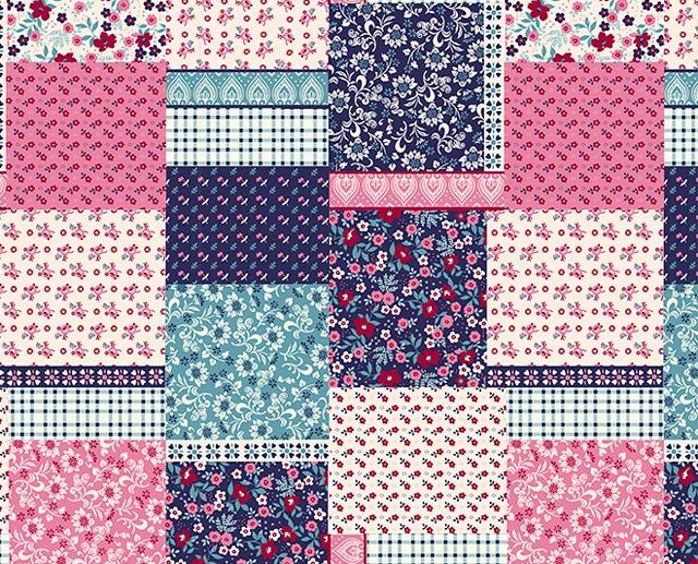 Tecido Couture Retalhos Florais Patchwork