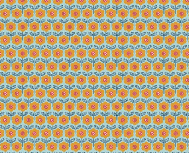 Tecido Floral Feeling like Spring Azul Claro | Poppy