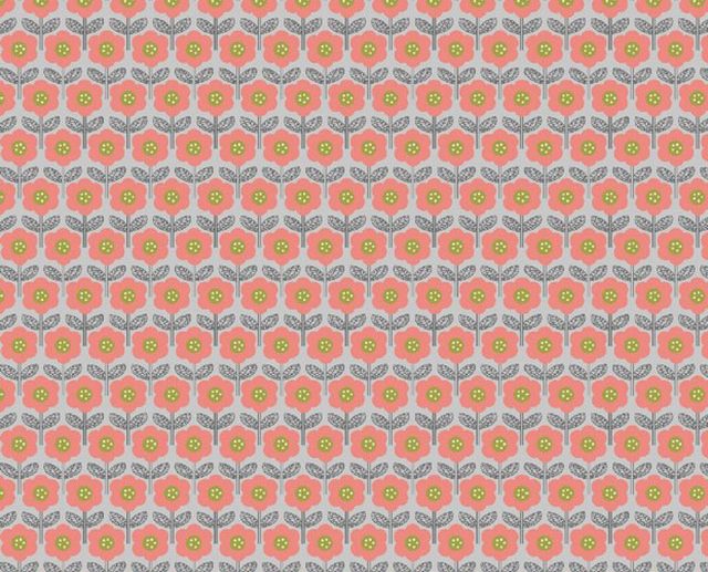 Tecido Floral Feeling Like Spring Cinza Claro | Poppy