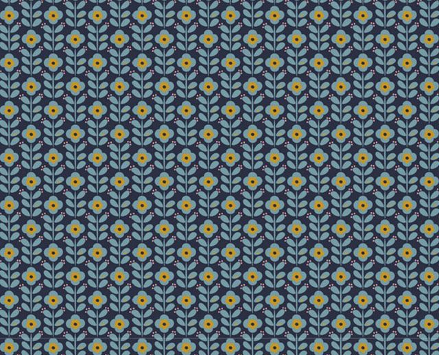 Tecido Floral Graphic Flower II Azul Marinho/Navy | Poppy