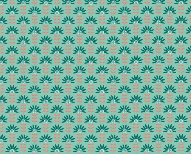 Tecido Floral Graphic Flower Menta | Poppy
