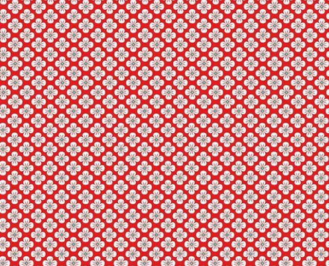 Tecido Floral Japan Flower Vermelho | Poppy