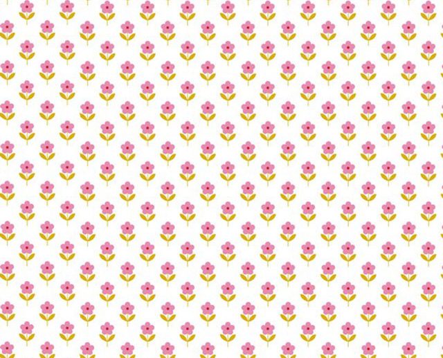 Tecido Floral Raspberry Flower Branco | Poppy