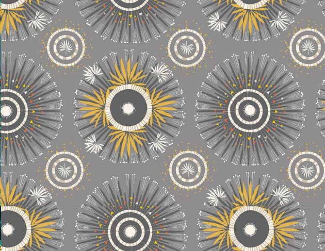 Tecido Mercury Mandalas Cinza
