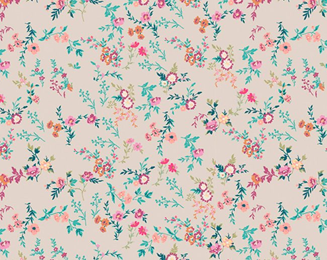 Tecido Printemps Flores Multicor