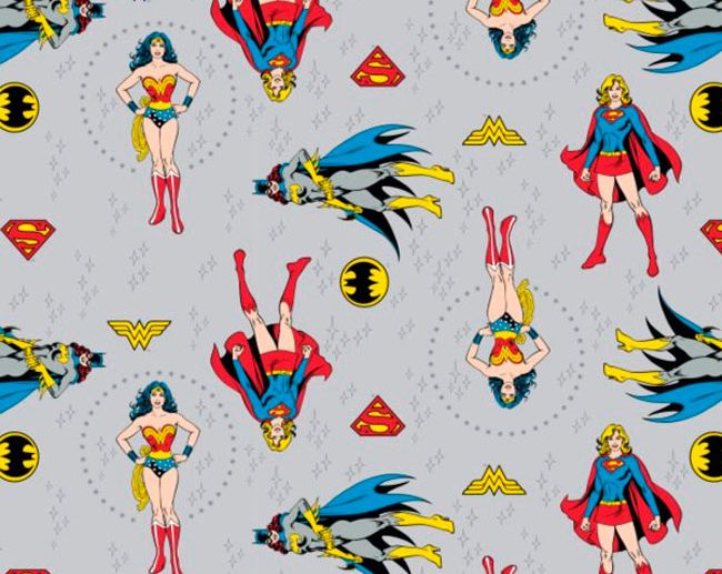 Tecido Super-Heróis DC Heroínas & Logos