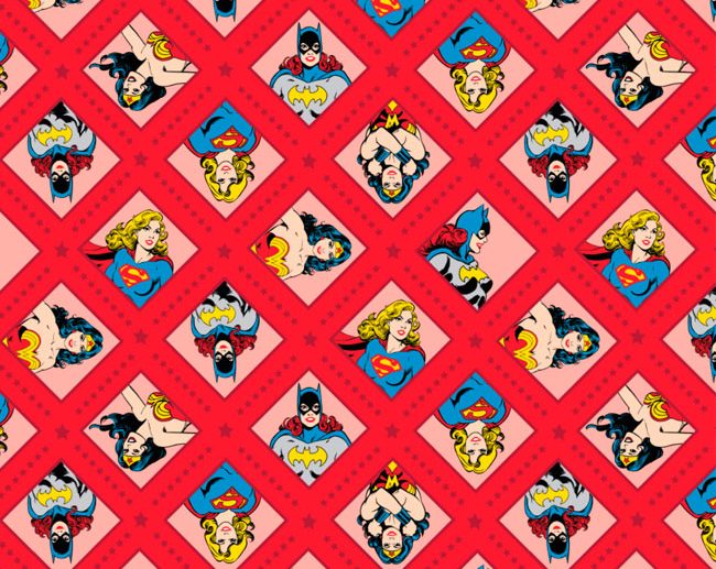 Tecido Super-Heróis DC Heroínas Losangos