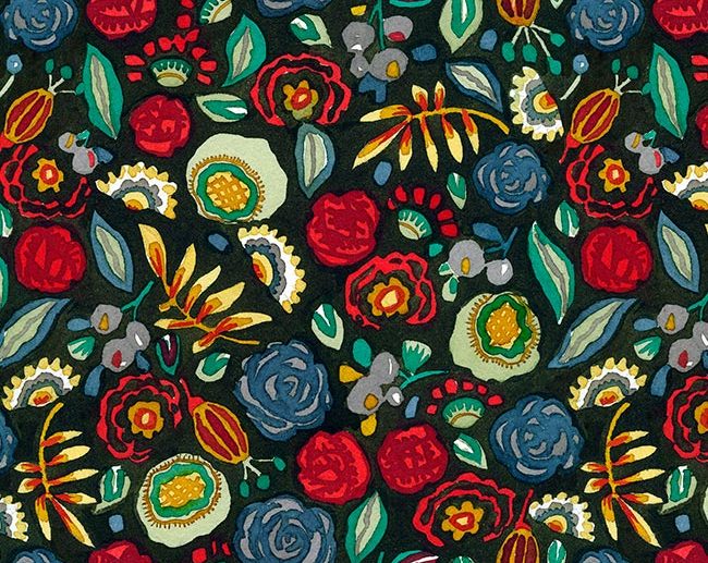 Tecido Vendome Flores Retro