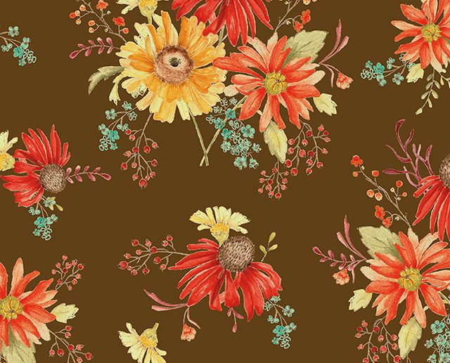 Tecido Adel in Autumn Main Floral Chocolate | Riley Blake