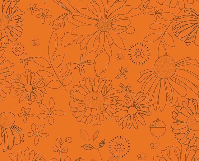 Tecido Adel in Autumn Wide Back Floral Dióspiro | Riley Blake