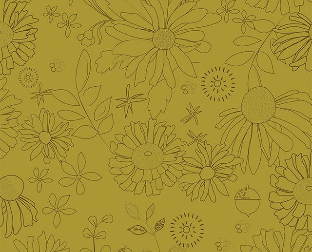 Tecido Adel in Autumn Wide Back Floral Verde Azeitona | Riley Blake