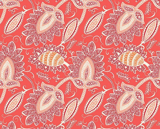 Tecido Ava Kate Damask Cayenne | Riley Blake