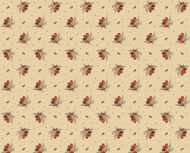 Tecido Bountiful Autumn Floral Sprigs Raminhos Areia | Riley Blake