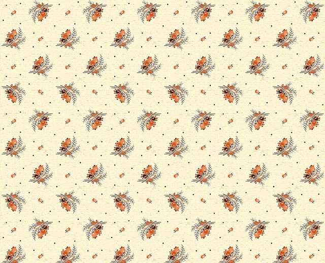 Tecido Bountiful Autumn Floral Sprigs Raminhos Creme | Riley Blake