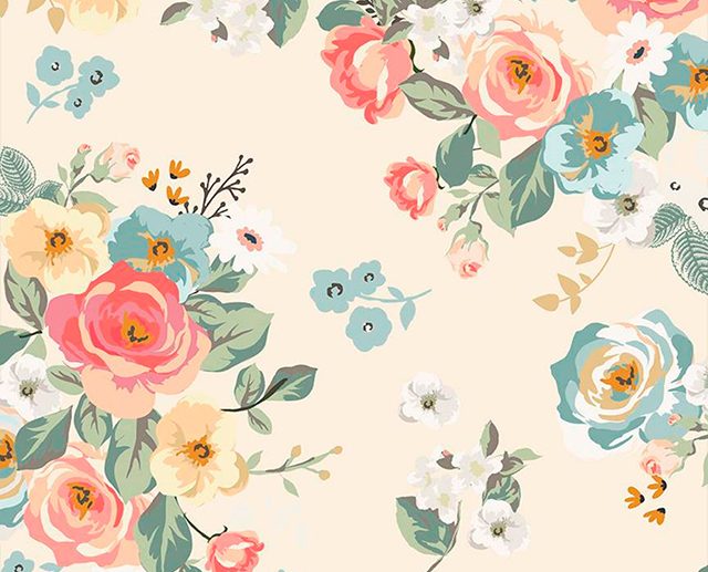 Tecido Riley Blake Gingham Gardens Floral Main Creme | Riley Blake