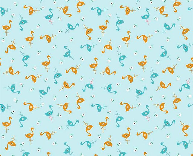 Tecido Stardust Flamingos Azul Névoa Glitter Dourado Antigo | Riley Blake