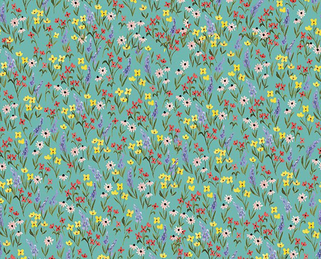 Tecido Beautiful Day Floral Mar Vidro | Riley Blake
