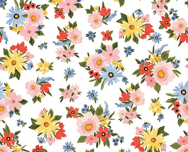 Tecido Beautiful Day Main Floral Branco | Riley Blake