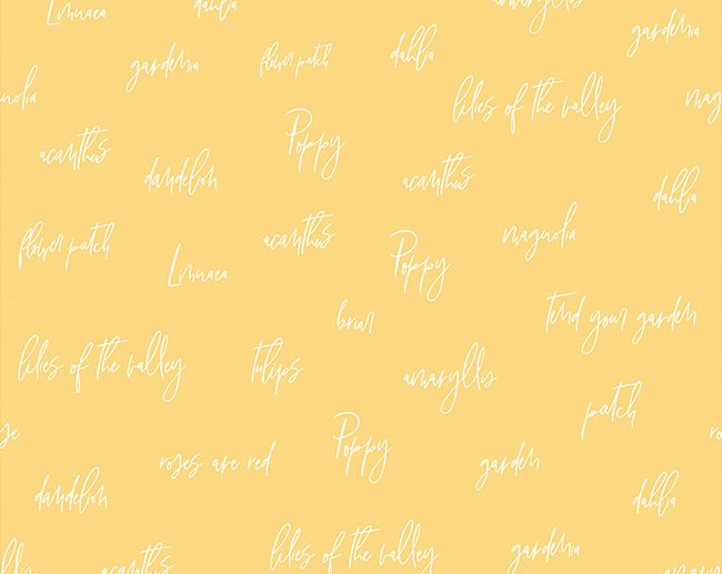 Tecido Bloom and Grow Caligrafia Amarelo | Riley Blake