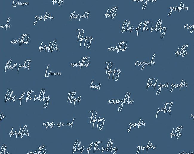 Tecido Bloom and Grow Caligrafia Azul Marinho/Navy | Riley Blake