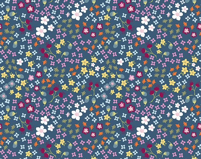 Tecido Bloom and Grow Floral Azul Marinho/Navy | Riley Blake