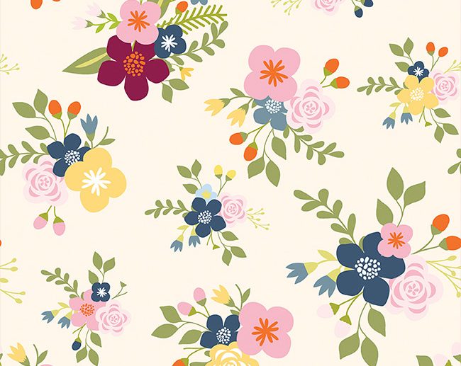 Tecido Bloom and Grow Main Principal Floral Creme | Riley Blake