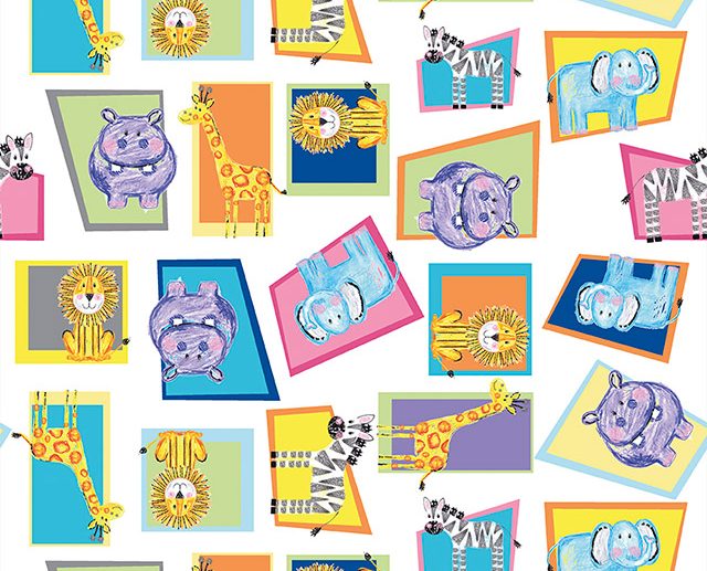 Tecido Colorful Friends Animais Branco | Riley Blake