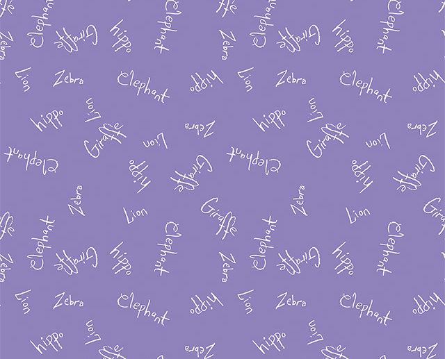 Tecido Colorful Friends Caligrafia Kids Violeta Wisteria | Riley Blake