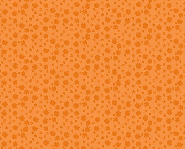 Tecido Colorful Friends Pegadas Animais Laranja | Riley Blake