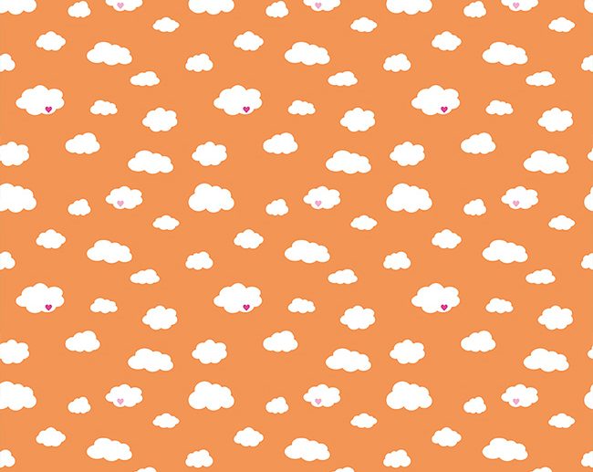 Tecido Dream Drift Nuvens Laranja | Riley Blake