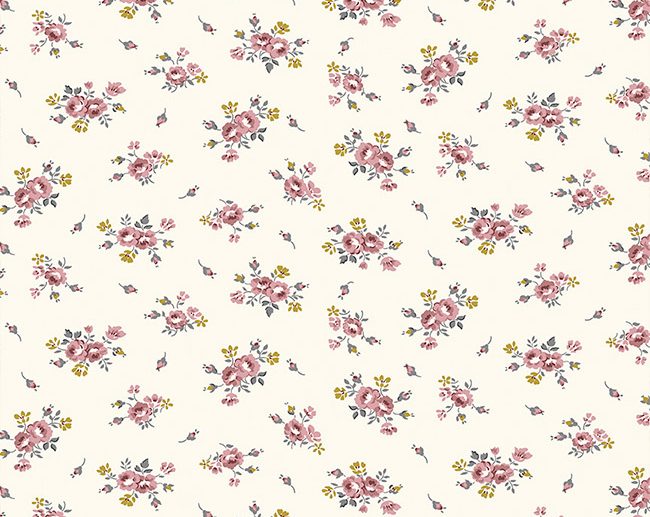 Tecido Exquisite Blooms Floral Creme Glitter Dourado | Riley Blake