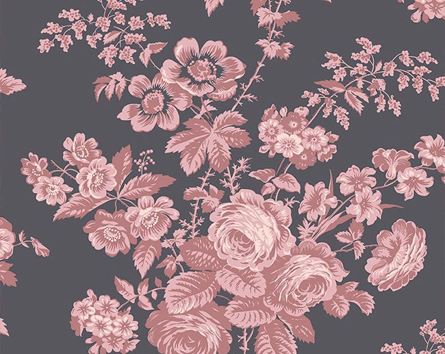 Tecido Exquisite Wide Floral Cinza Carvão | Riley Blake