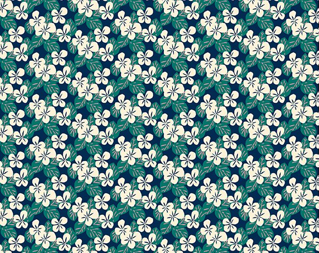 Tecido Floral Carlota Azul Marinho