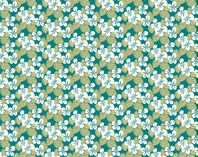 Tecido Floral Carlota Azul Turquesa