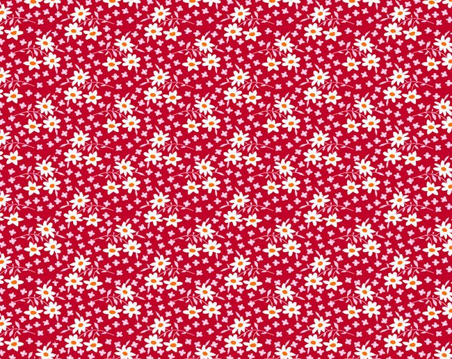 Tecido Floral Midinette Vermelho