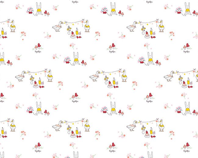 Tecido Hidden Cottage Animais Branco Vintage | Riley Blake