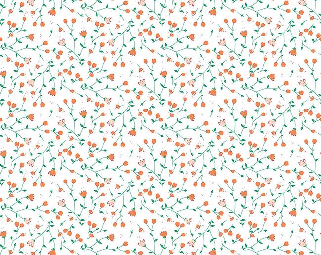 Tecido Hidden Cottage Sundrops Floral Branco Vintage | Riley Blake