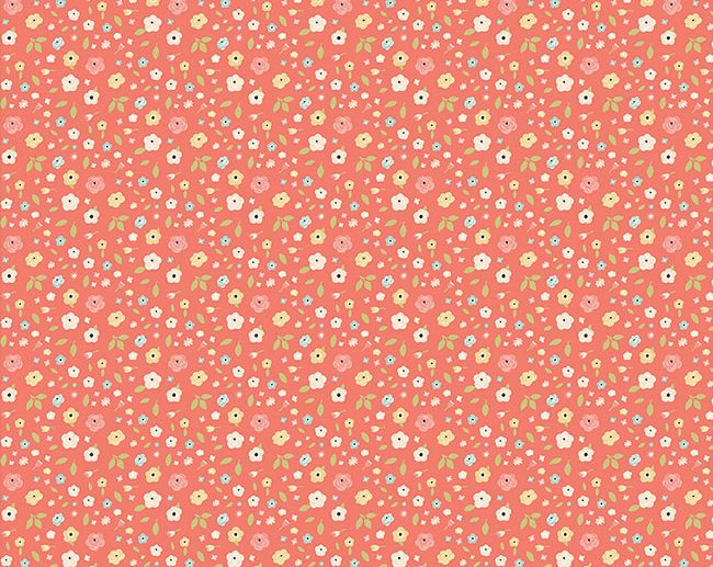 Tecido Joy in the Journey Blossoms Floral Coral | Riley Blake