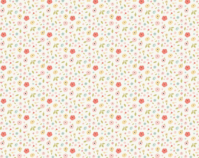 Tecido Joy in the Journey Blossoms Floral Creme | Riley Blake