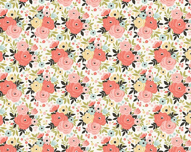 Tecido Joy in the Journey Floral Creme | Riley Blake