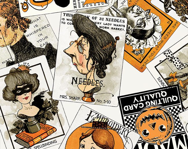 Tecido Old Made Card Toss Cartas Branco Vintage | Riley Blake